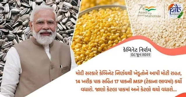 Modi government ccea decision approves increase msp or tekana bhav of kharif crops for gujarat farmers